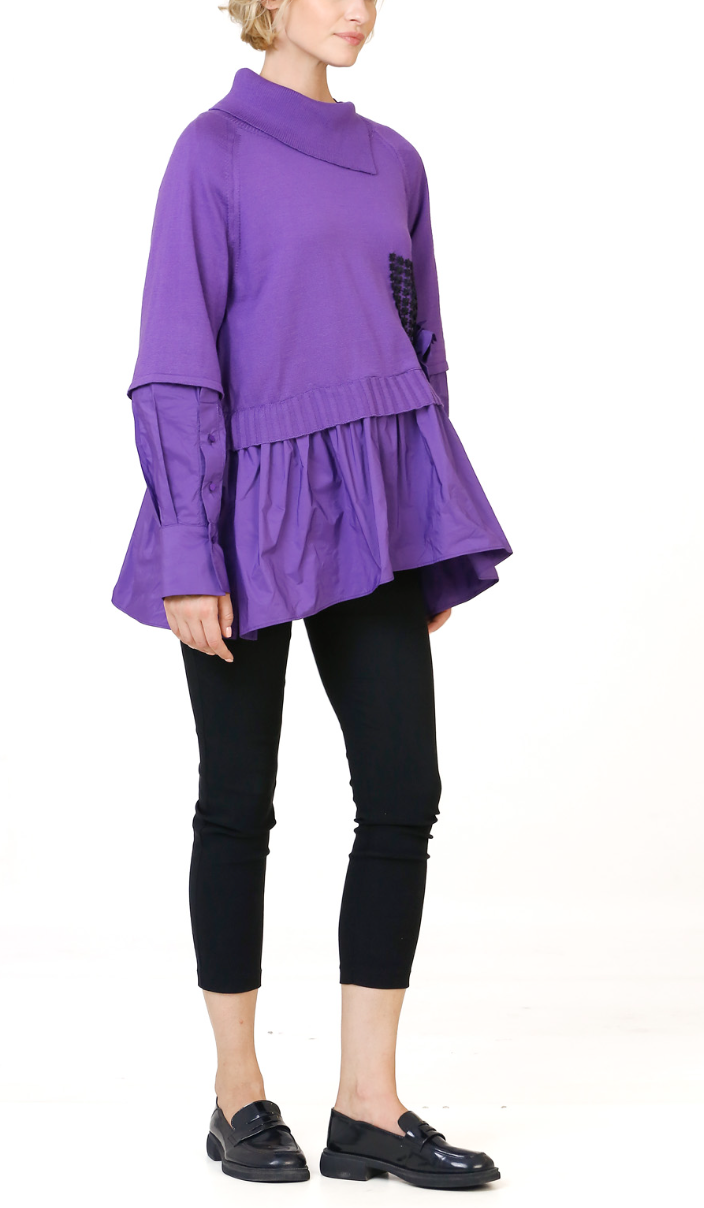 Purple Blouse with Patch